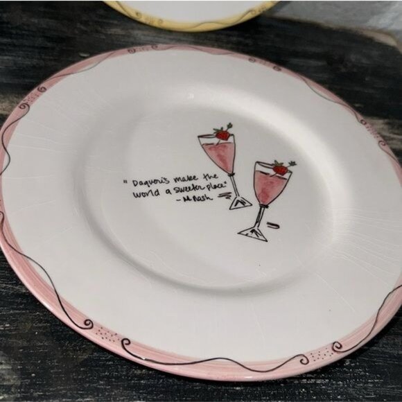 Studio Nova Cocktail Time Dessert Plates Set Of 4 With Martini & Champagne Quote - Picture 6 of 9